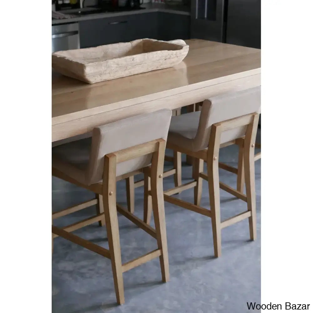 Sipingr Swivel Upholstered Wooden Counter And Bar Stool