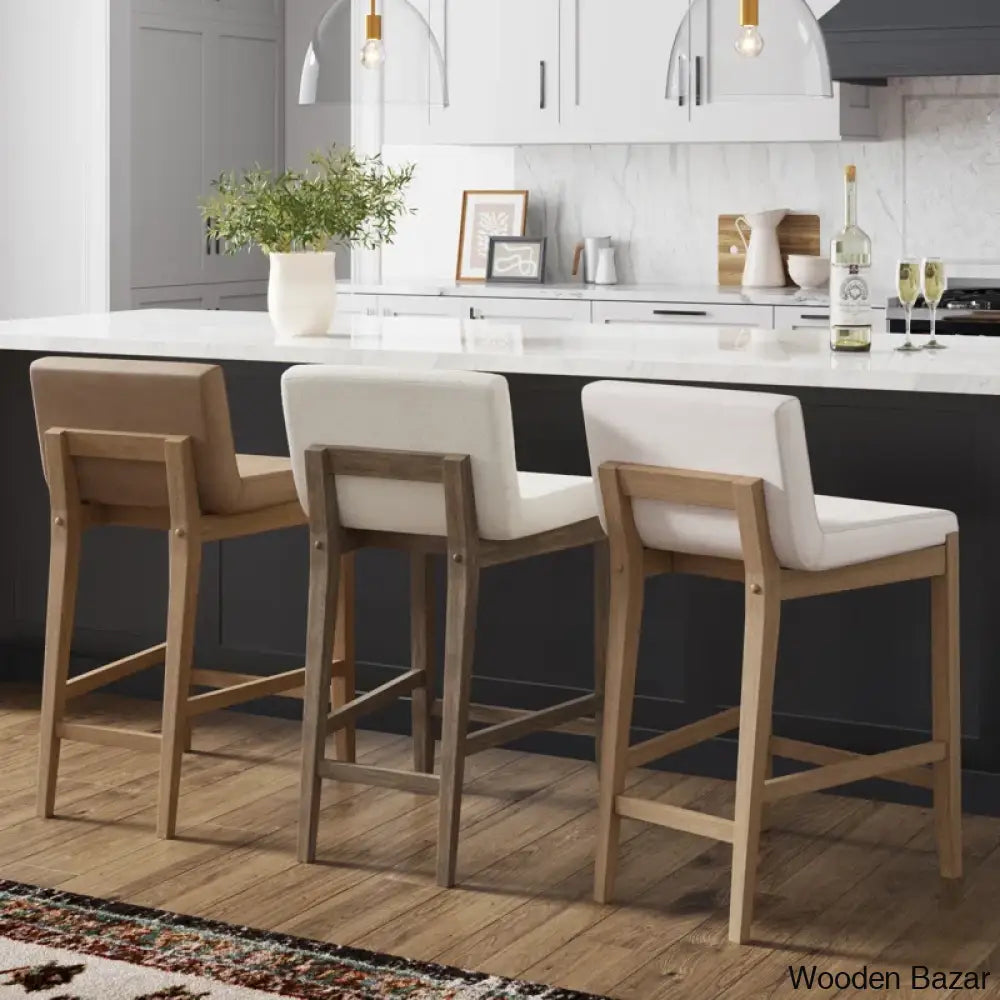 Sipingr Swivel Upholstered Wooden Counter And Bar Stool