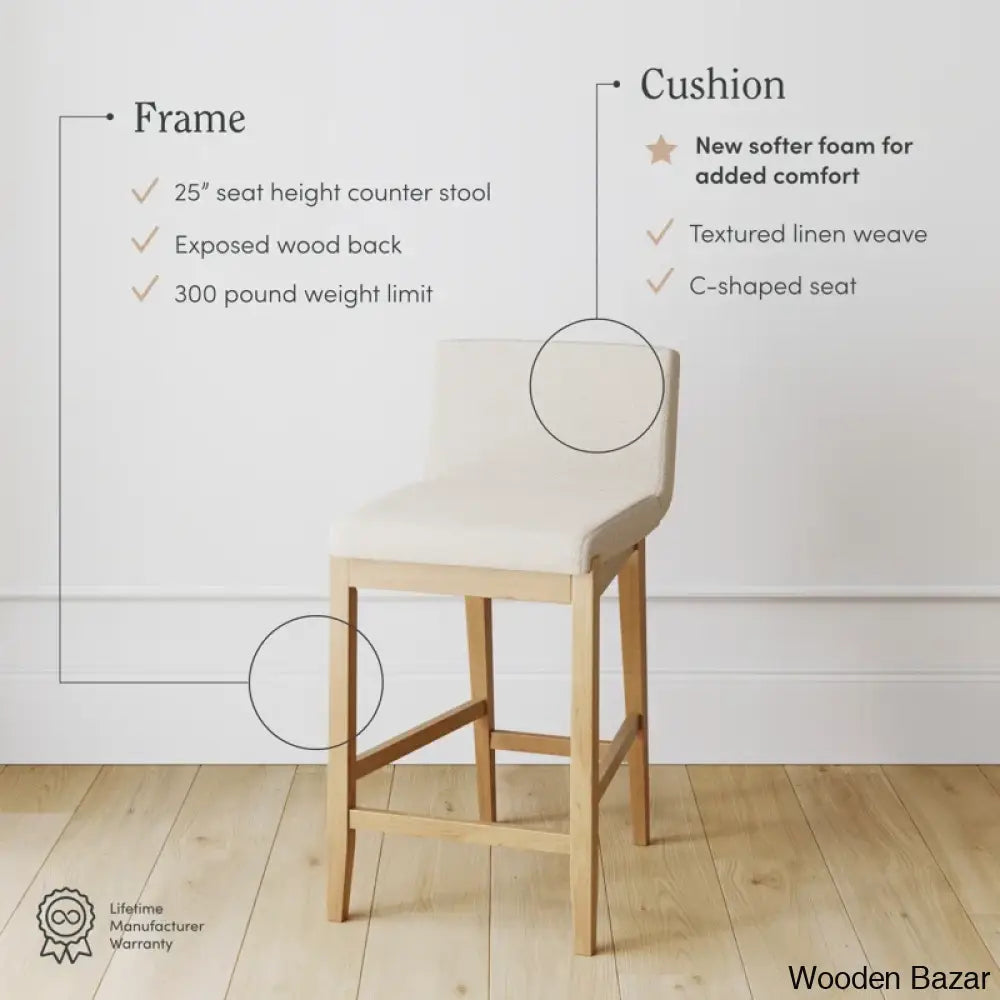 Sipingr Swivel Upholstered Wooden Counter And Bar Stool