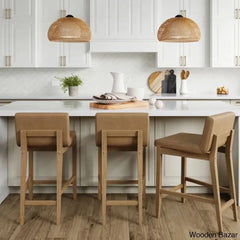 Sipingr Swivel Upholstered Wooden Counter And Bar Stool