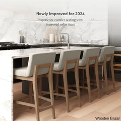 Sipingr Swivel Upholstered Wooden Counter And Bar Stool