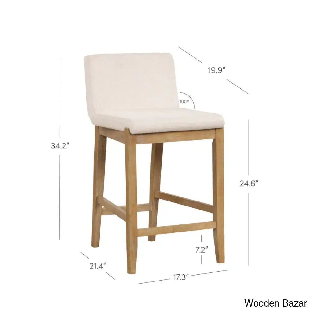 Sipingr Swivel Upholstered Wooden Counter And Bar Stool