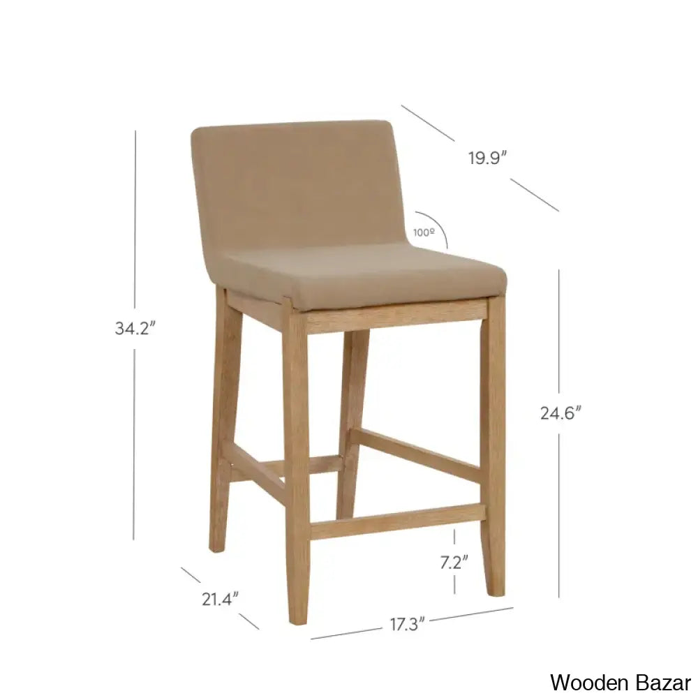 Sipingr Swivel Upholstered Wooden Counter And Bar Stool