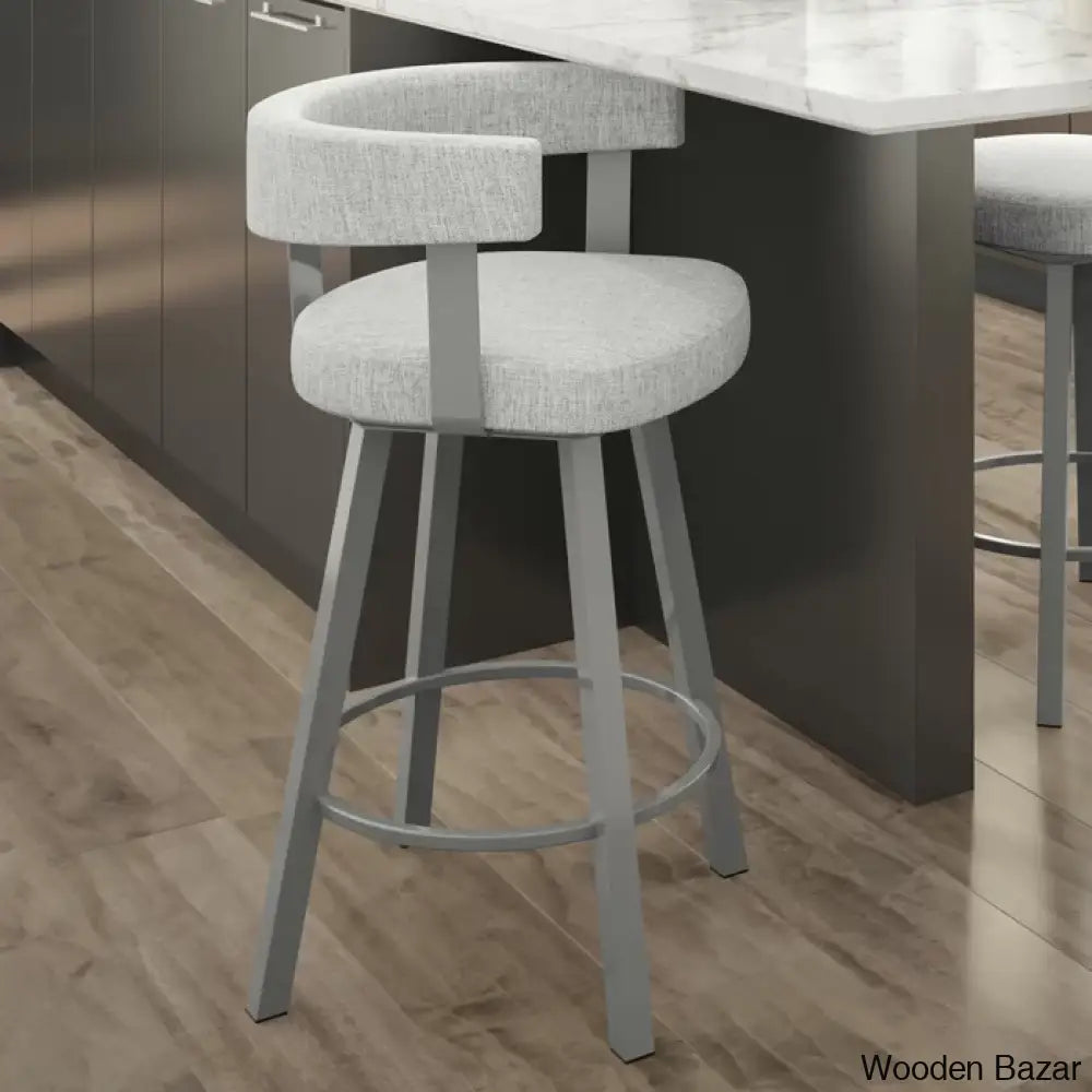 Siyaz Swivel Counter & Bar Stool Glossy Gray / (30’’ Seat Height)