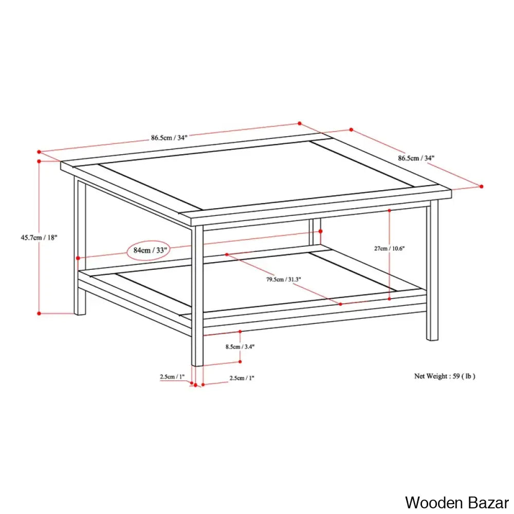 Skylern Solid Wood Top Coffee And Center Table