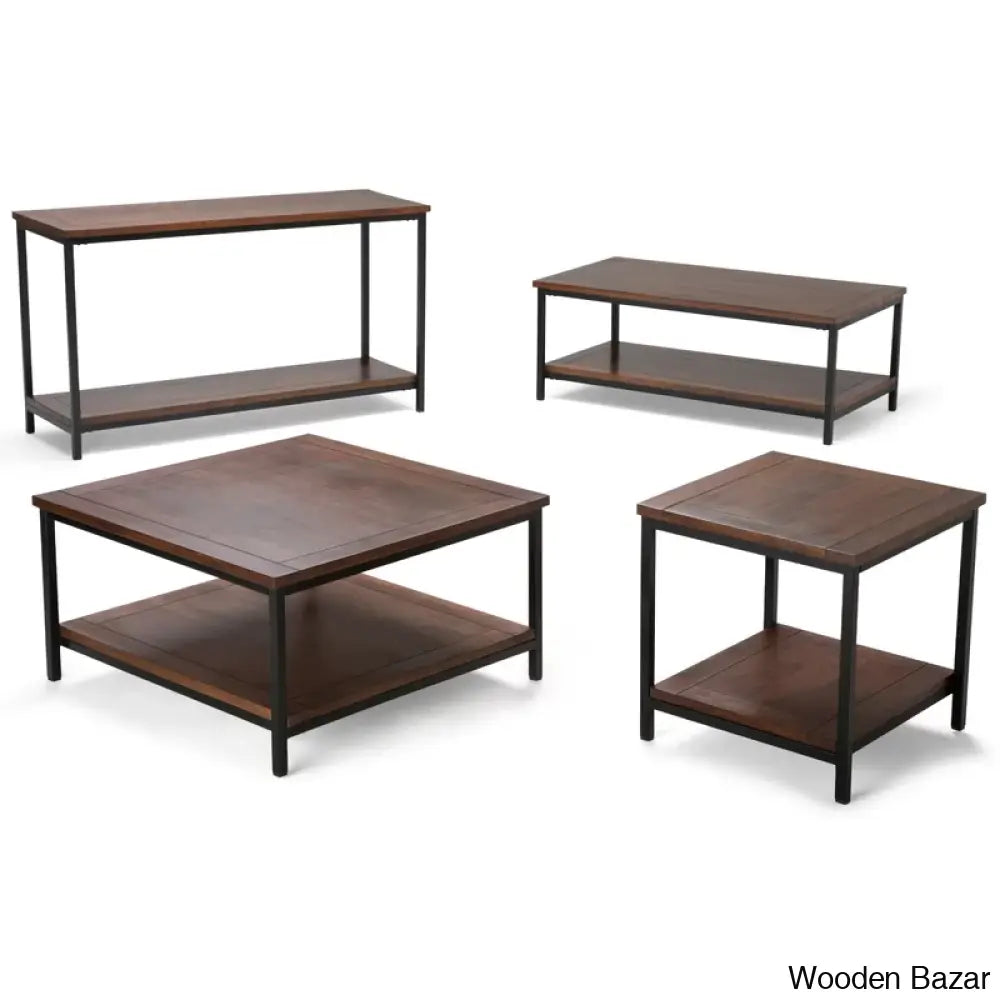 Skylern Solid Wood Top Coffee And Center Table