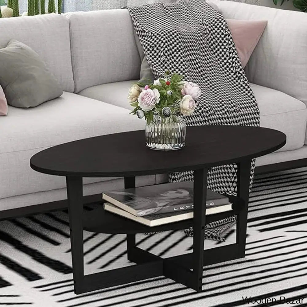 Sledn Oval Coffee And Center Table With Storage