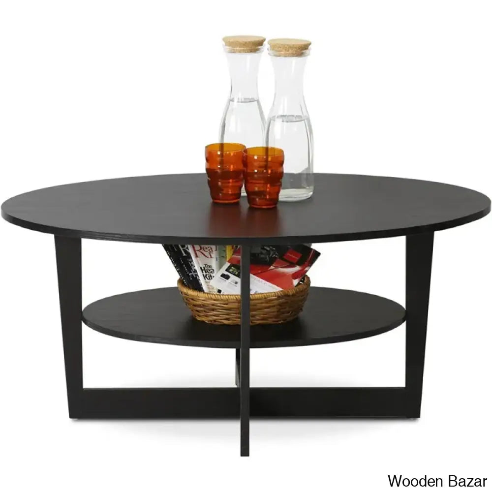 Sledn Oval Coffee And Center Table With Storage