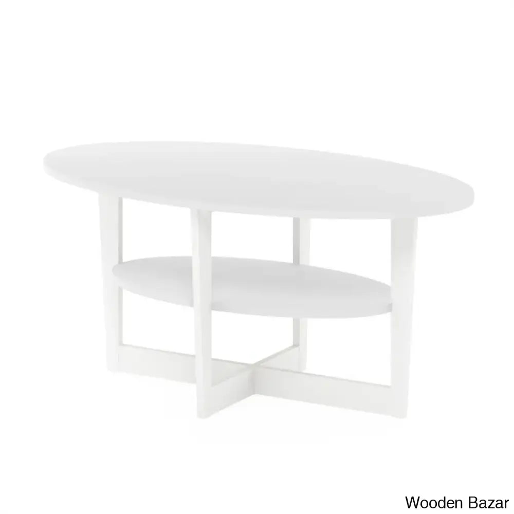 Sledn Oval Coffee And Center Table With Storage