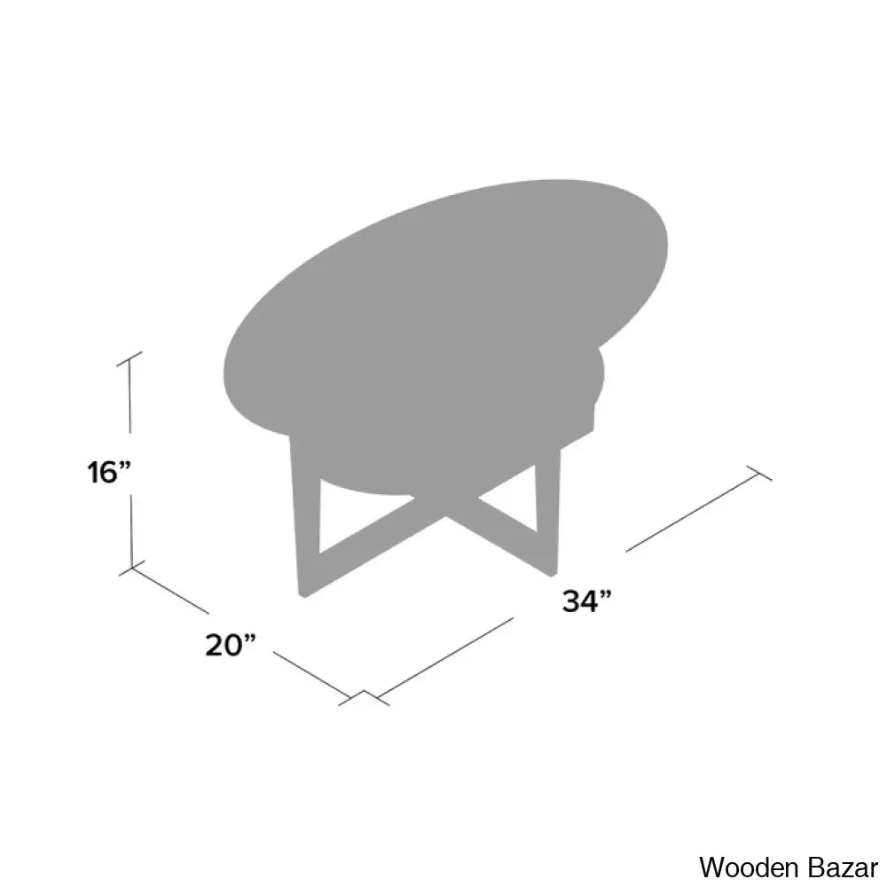 Sledn Oval Coffee And Center Table With Storage