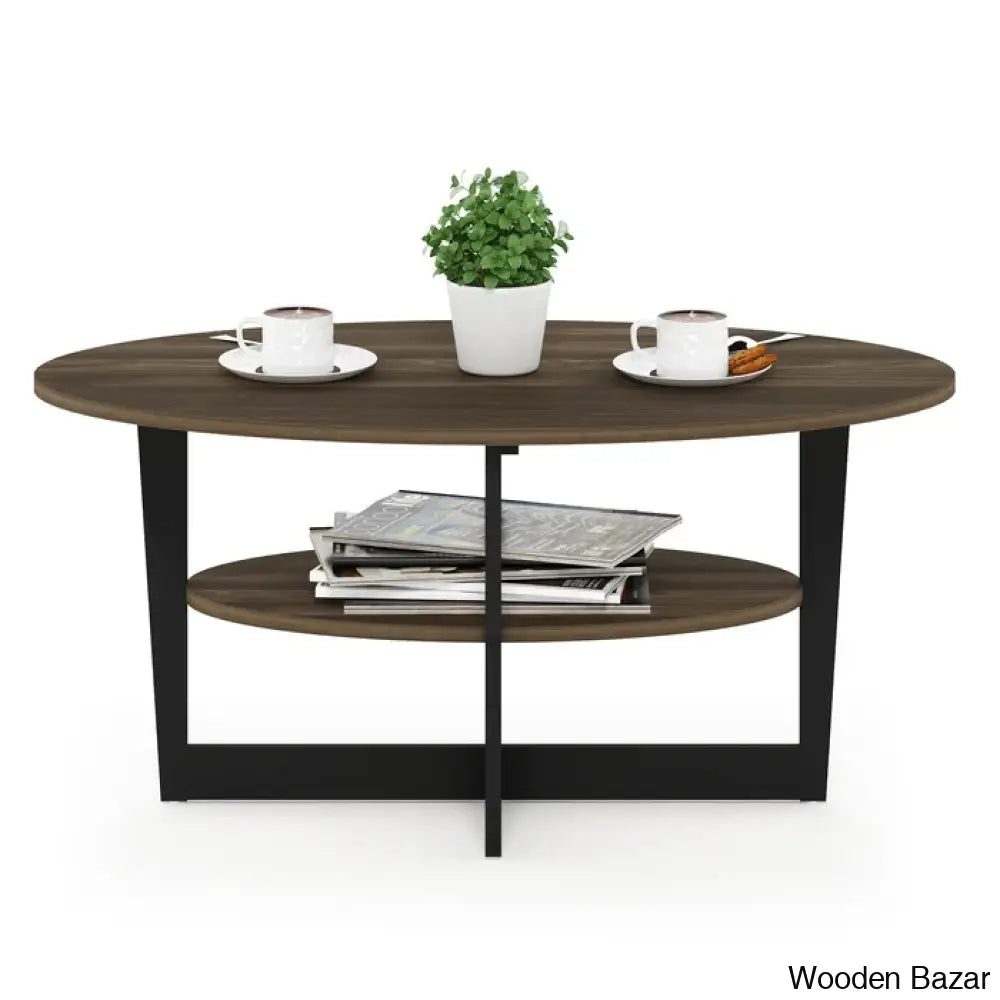 Sledn Oval Coffee And Center Table With Storage