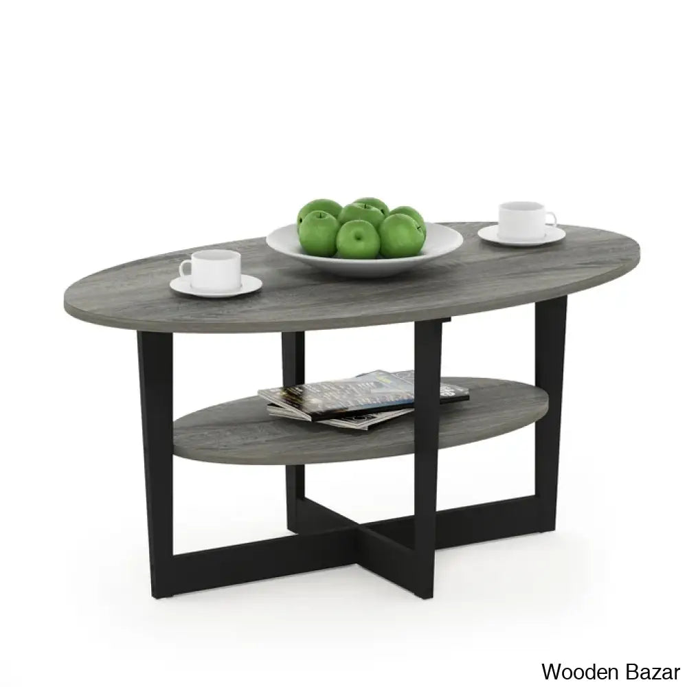 Sledn Oval Coffee And Center Table With Storage