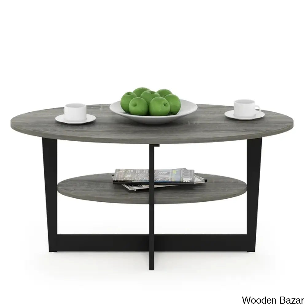 Sledn Oval Coffee And Center Table With Storage