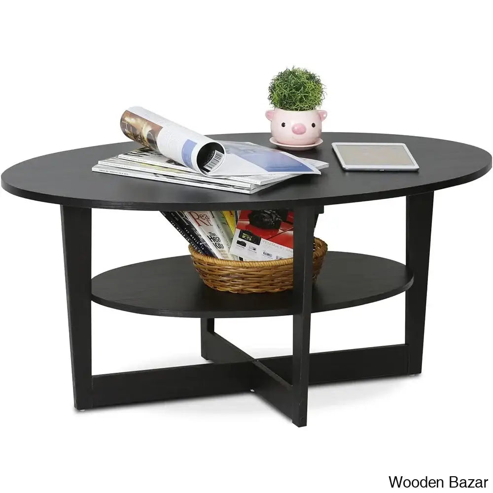 Sledn Oval Coffee And Center Table With Storage