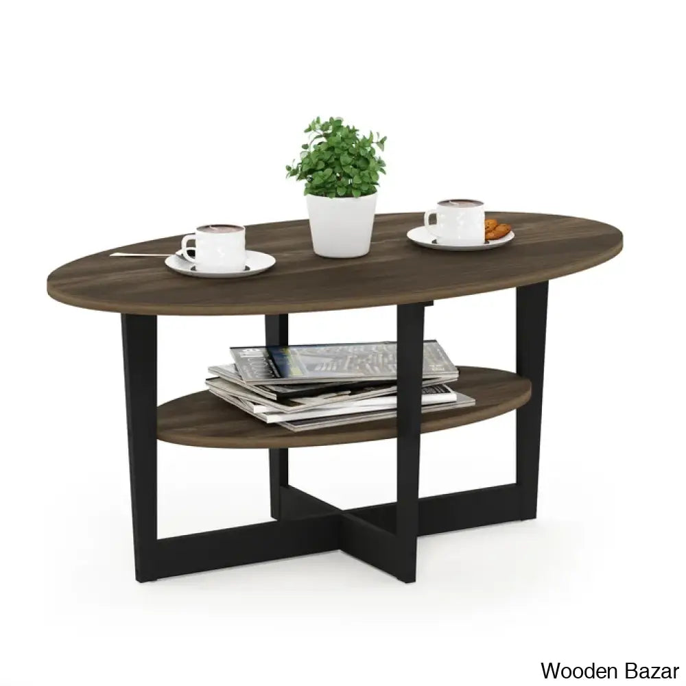 Sledn Oval Coffee And Center Table With Storage