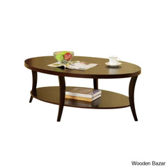 Smajila Single Oval Coffee And Center Table With Shelf