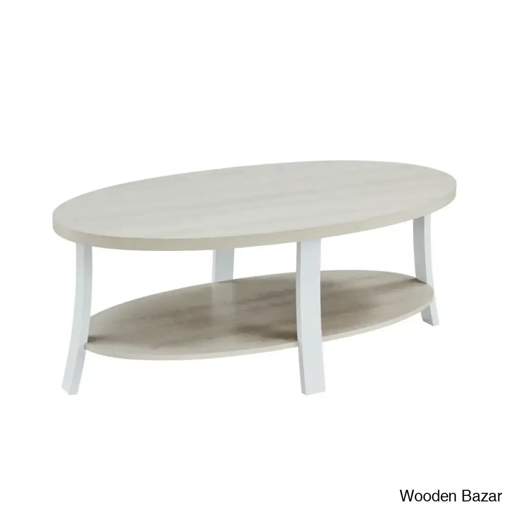 Smajila Single Oval Coffee And Center Table With Shelf