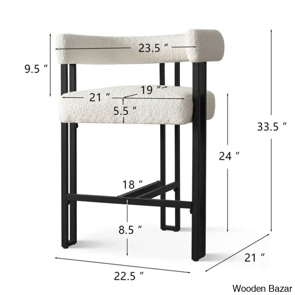 Snotraz Swivel Upholstered 24’’ Counter And Bar Stool With Metal Frame (Set Of 2)