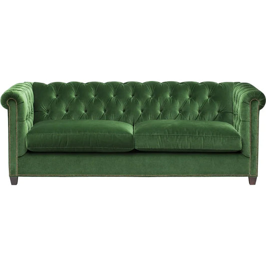 Barbara 3 Seater Chesterfield Velvet Sofa - Wooden Bazar