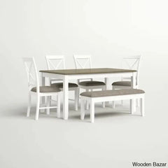 Sonny New 4 Seater Wooden Crafted Dining Table Set - Bazar