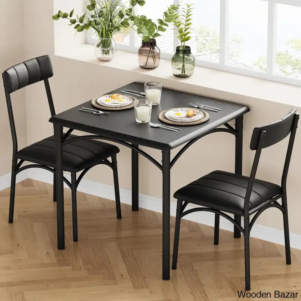 Sorrow New 2 Seater Dining Table Set For Modern Living Black