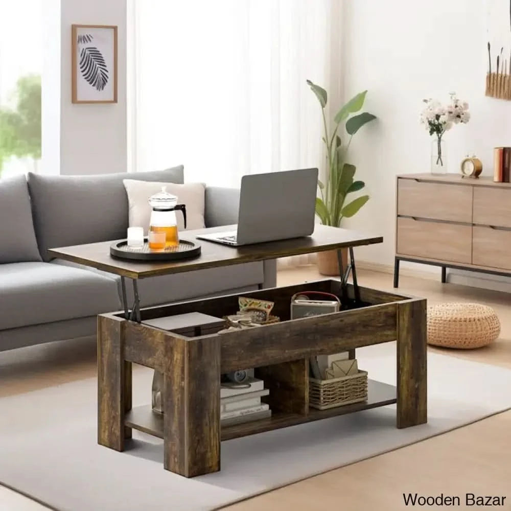 Sparta Black Lift Top Extendable Coffee and Center Table With Storage ...