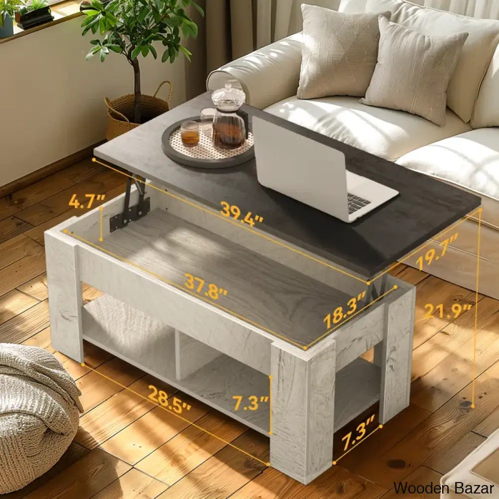 Sparta Black Lift Top Extendable Coffee And Center Table With Storage