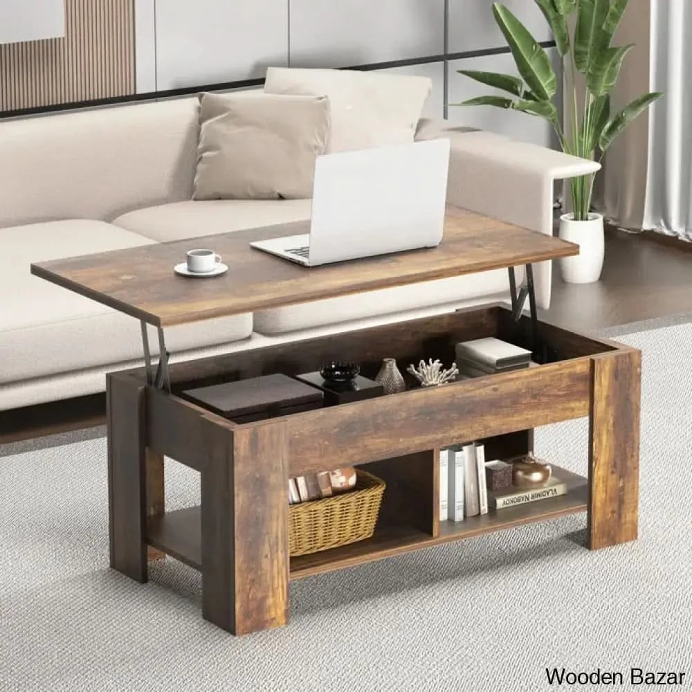 Sparta Black Lift Top Extendable Coffee and Center Table With Storage ...