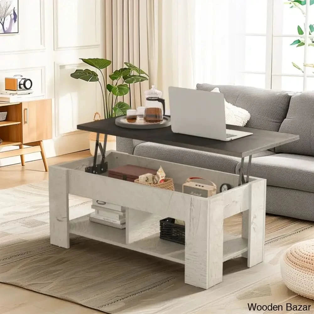 Sparta Black Lift Top Extendable Coffee and Center Table With Storage ...