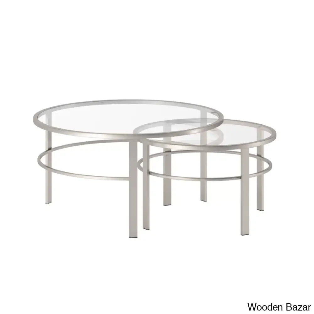 Spilsbyc Glass Top Nesting Coffee And Center Table