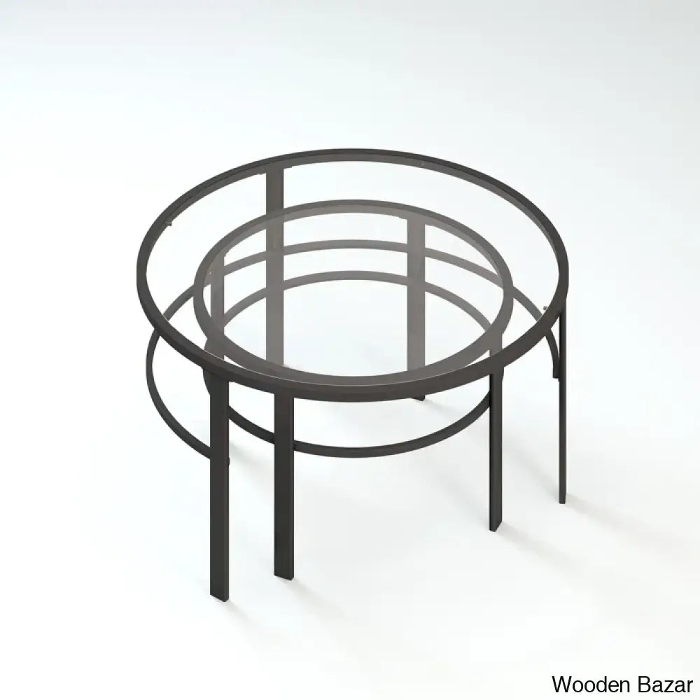 Spilsbyc Glass Top Nesting Coffee And Center Table