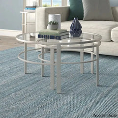 Spilsbyc Glass Top Nesting Coffee And Center Table