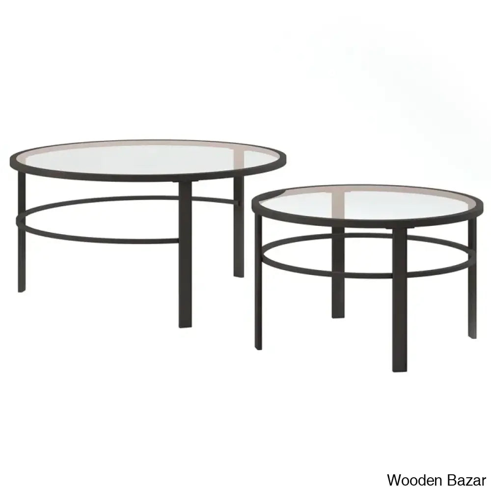 Spilsbyc Glass Top Nesting Coffee And Center Table