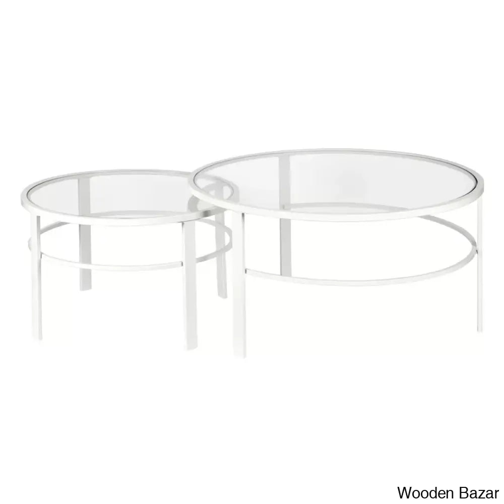 Spilsbyc Glass Top Nesting Coffee And Center Table