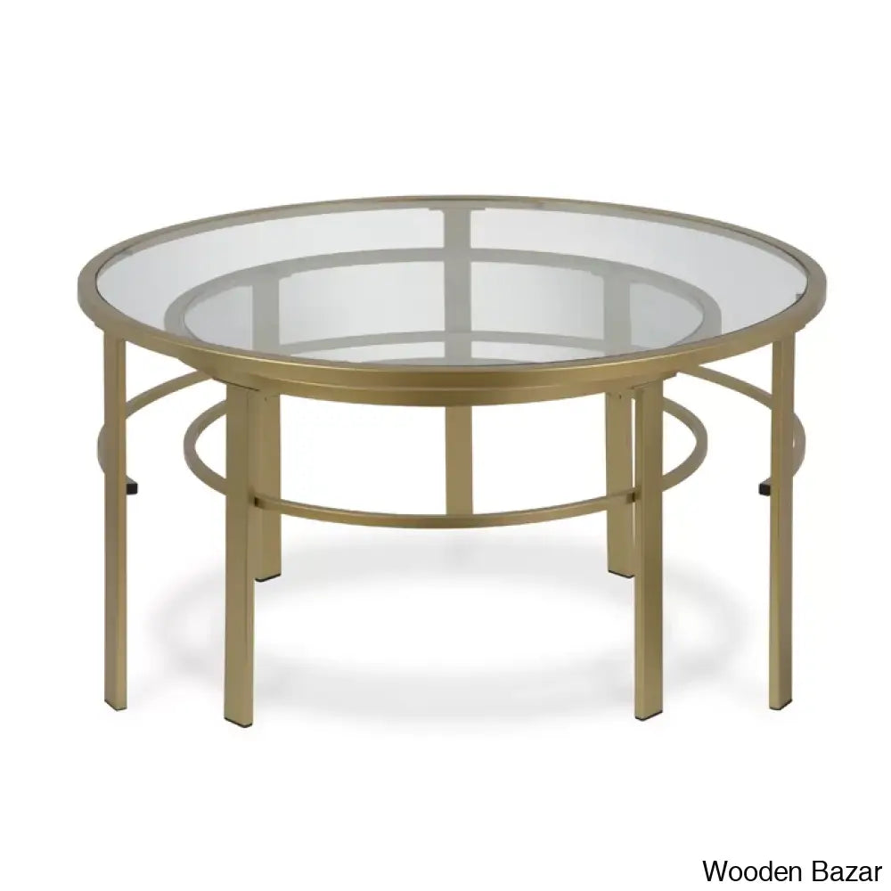 Spilsbyc Glass Top Nesting Coffee And Center Table