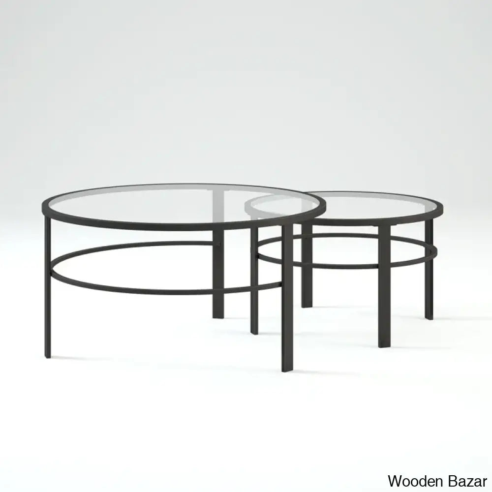 Spilsbyc Glass Top Nesting Coffee And Center Table