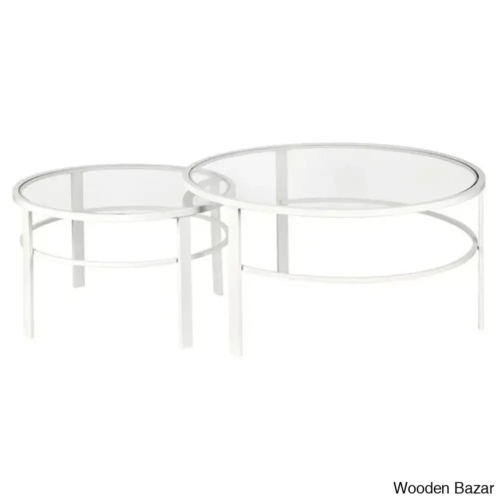 Spilsbyc Glass Top Nesting Coffee And Center Table