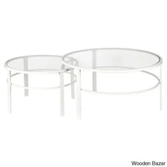 Spilsbyc Glass Top Nesting Coffee And Center Table