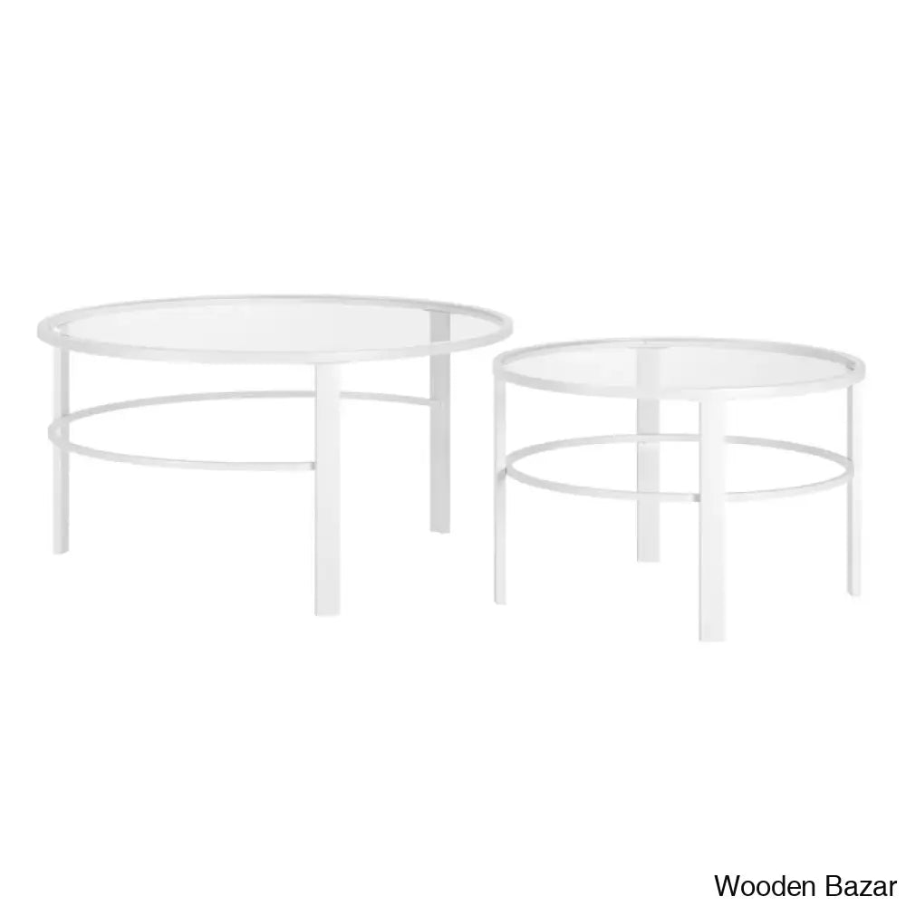 Spilsbyc Glass Top Nesting Coffee And Center Table