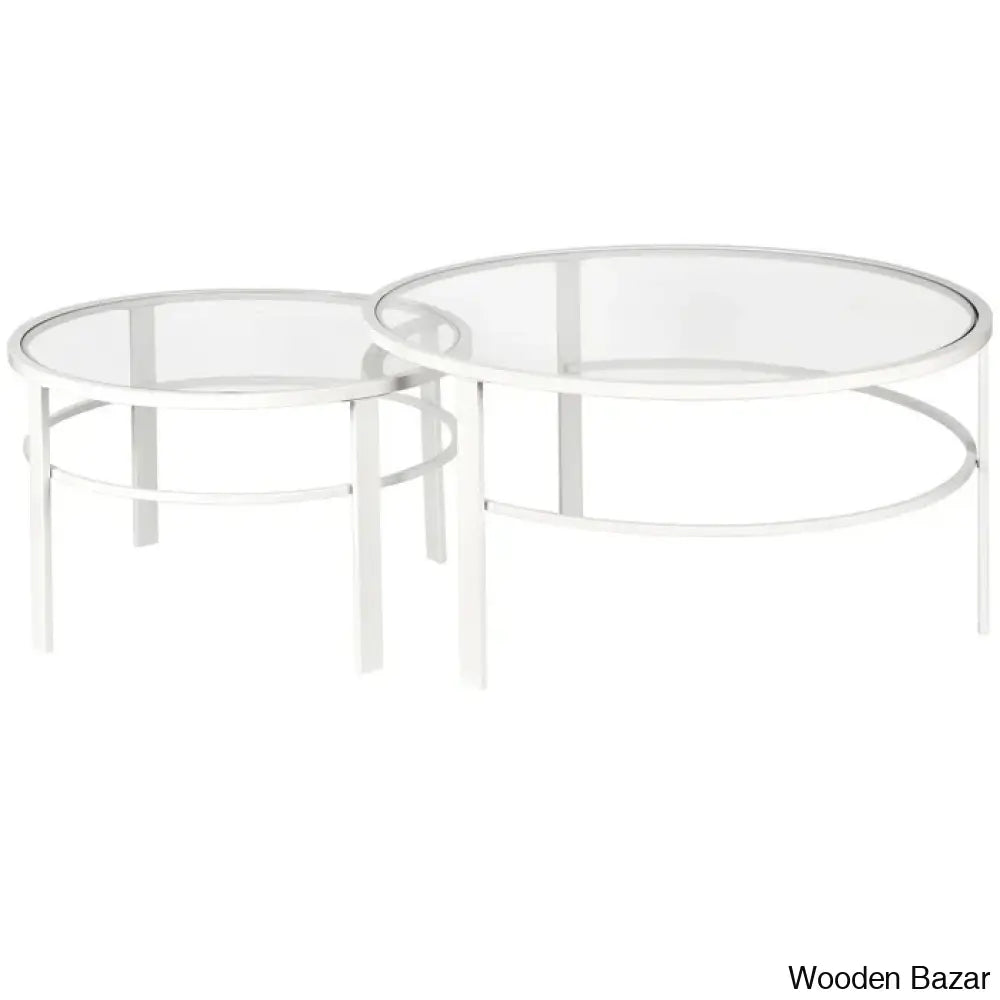 Spilsbyc Glass Top Nesting Coffee And Center Table