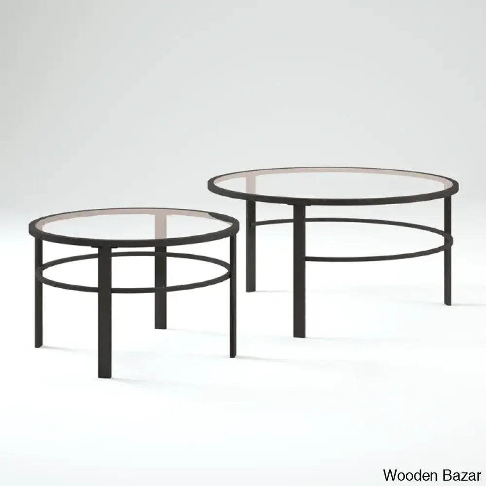 Spilsbyc Glass Top Nesting Coffee And Center Table