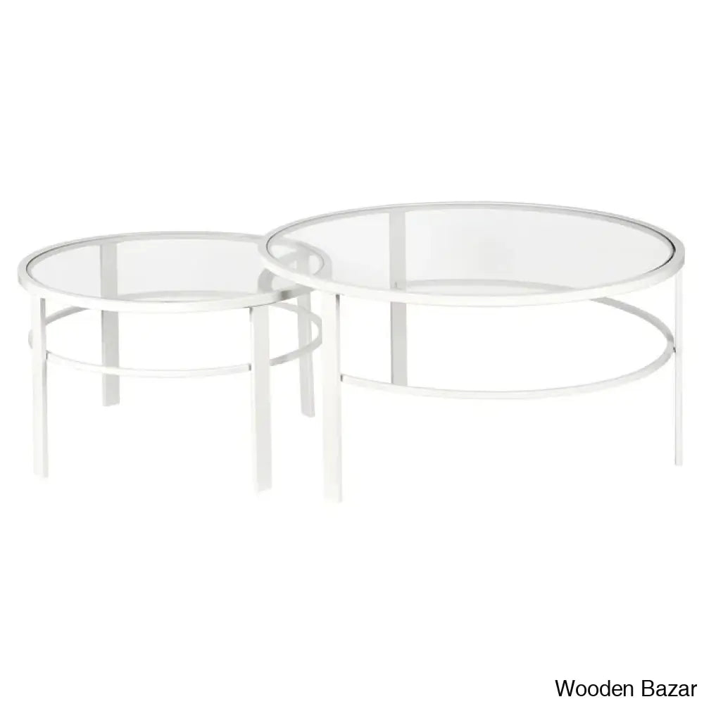 Spilsbyc Glass Top Nesting Coffee And Center Table