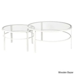 Spilsbyc Glass Top Nesting Coffee And Center Table