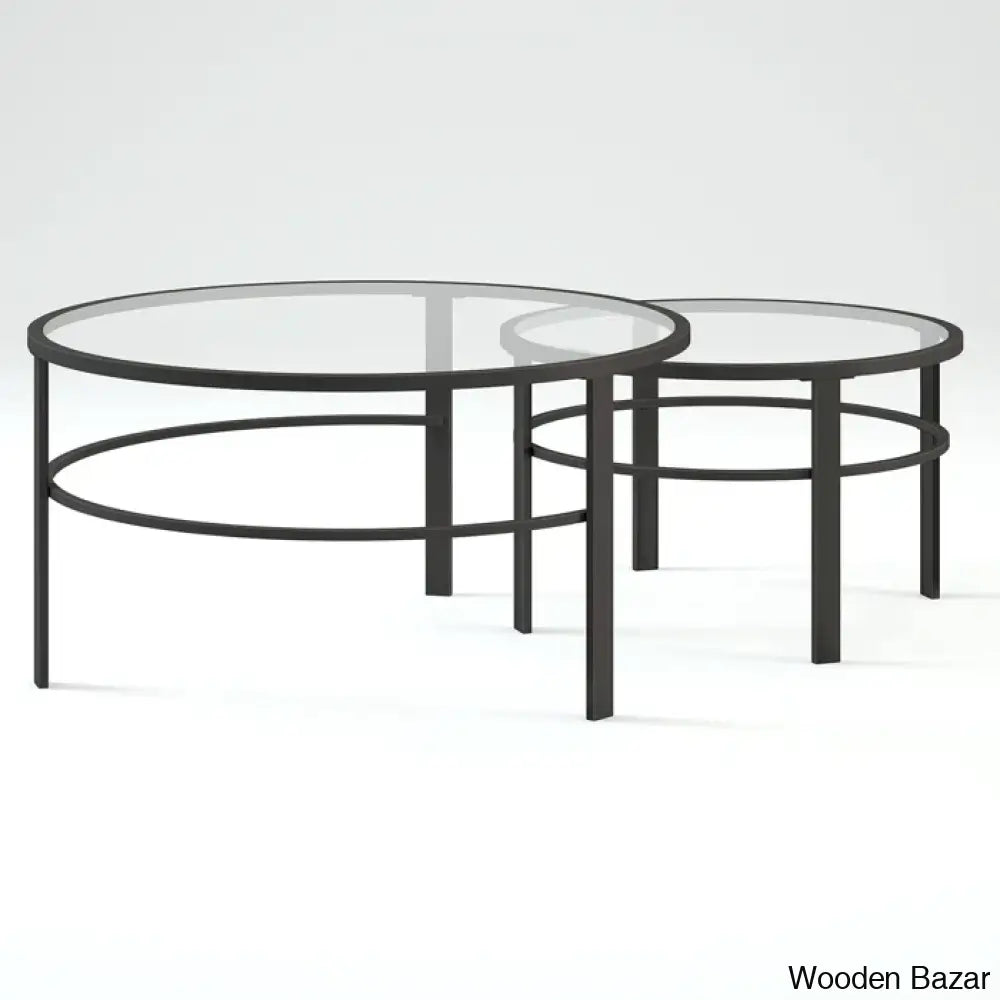 Spilsbyc Glass Top Nesting Coffee And Center Table