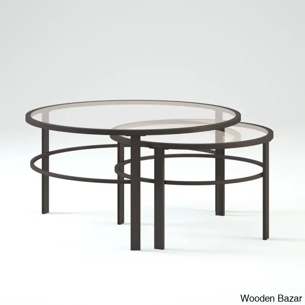 Spilsbyc Glass Top Nesting Coffee And Center Table