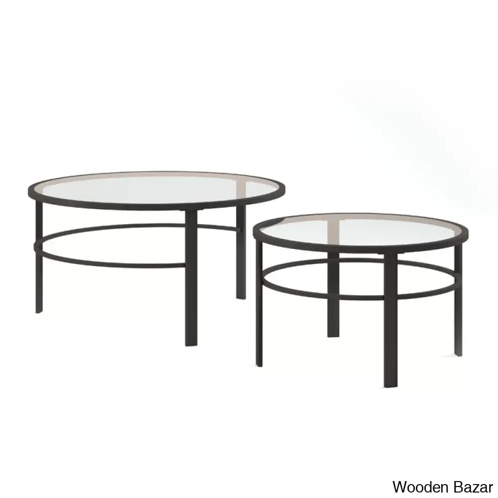 Spilsbyc Glass Top Nesting Coffee And Center Table