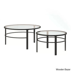 Spilsbyc Glass Top Nesting Coffee And Center Table