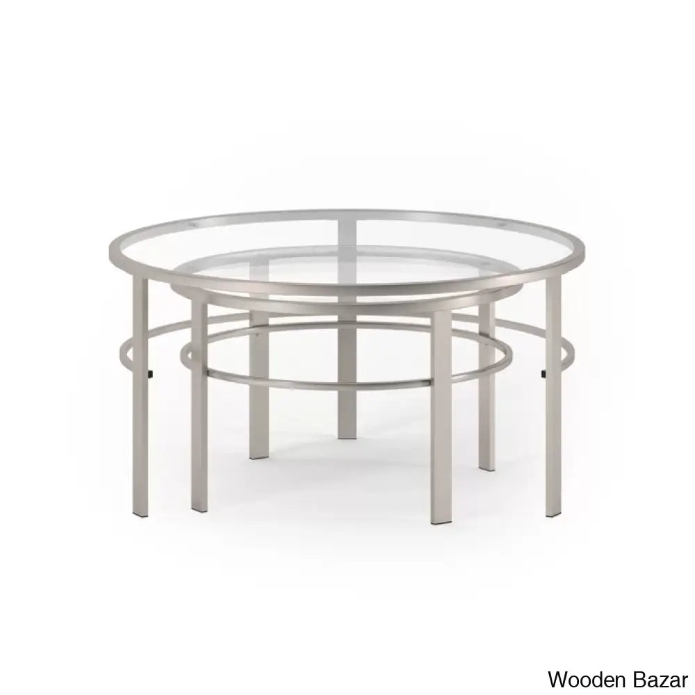 Spilsbyc Glass Top Nesting Coffee And Center Table