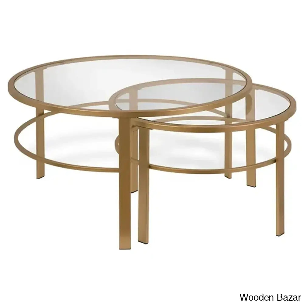 Spilsbyc Glass Top Nesting Coffee And Center Table