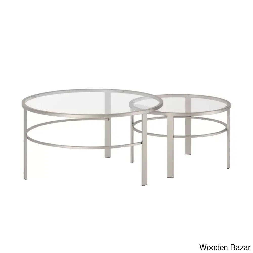 Spilsbyc Glass Top Nesting Coffee And Center Table